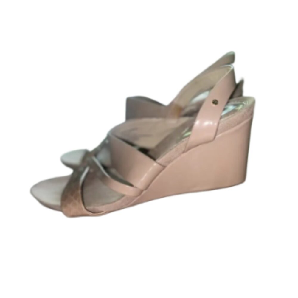 NWT Jones Memory Foam Nude Patent Wedge Sandals